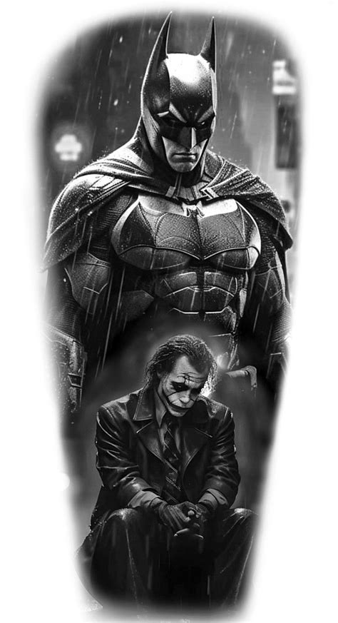 Batman Tattoo Sleeve Batman Joker Tattoo Chicano Tattoos Sleeve