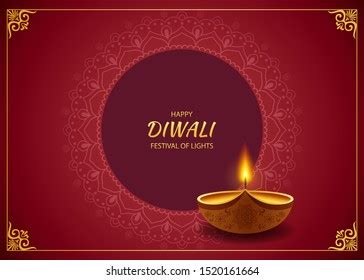 Diwali Festival Poster Diwali Holiday Shiny Stock Vector Royalty Free