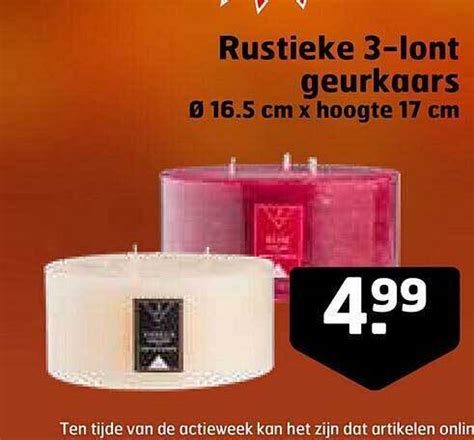 Rustieke 3 Lont Geurkaars Aanbieding Bij Trekpleister