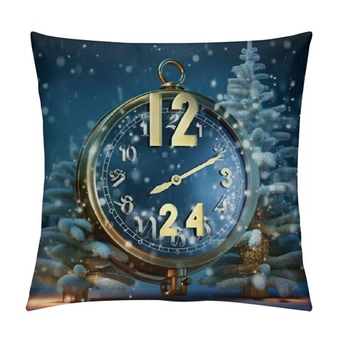 Onetech Happy New Year 2024 Throw Pillow Cases Cover Decorative Cushion