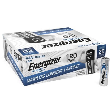 Energizer Ultimate Lithium Aaa Batteries Bulk 120 Pack