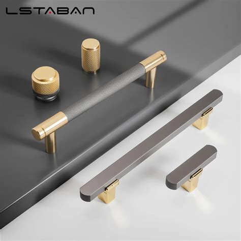 Nordic Light Luxury Gold Gray Kitchen Cabinet Handles Dresser Wine