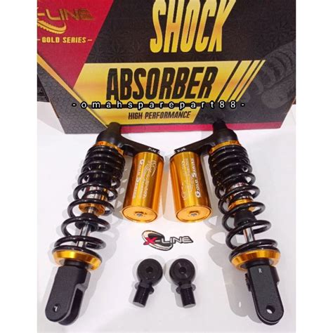 Jual Shock Aerox Tabung Atas Mm Hitam Xline Gold Series Shopee