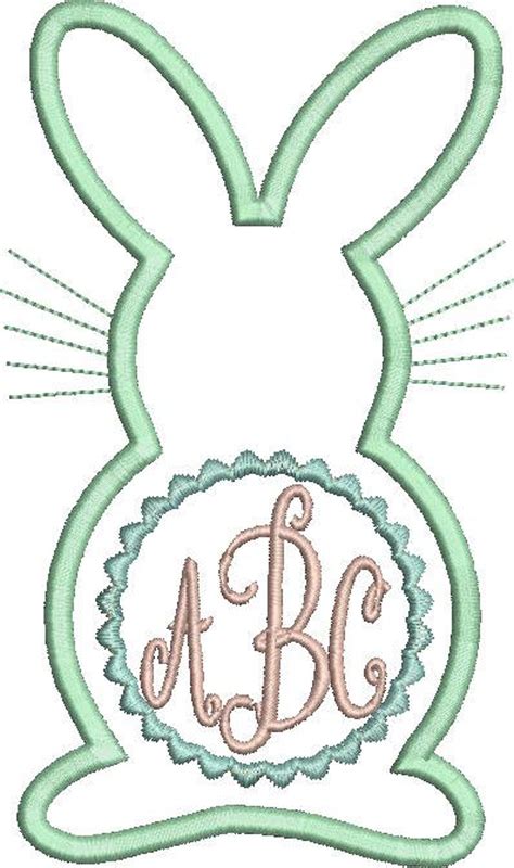 Easter Bunny Applique Monogram Frame Embroidery Design - Etsy