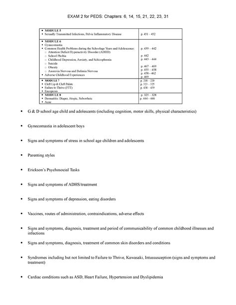 Exam Peds Review Exam For Peds Chapters