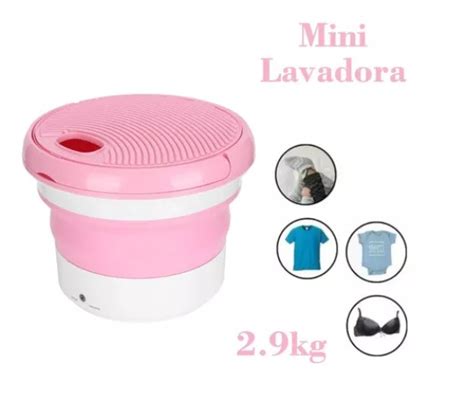 Mini Lavadora Electrica Portátil Balde Plegable De 7 Litros Azul