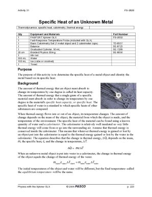 Fillable Online Ruby Fgcu How To Calculate The Specific Heat Capacity