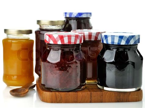 Assortment Of Jam In The Glass Jars Stock Image Colourbox