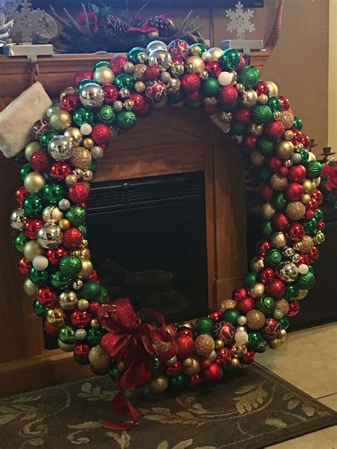 Christmas Wreath Made From 2 Pool Noodles And Lots Of Christmas Bulbs