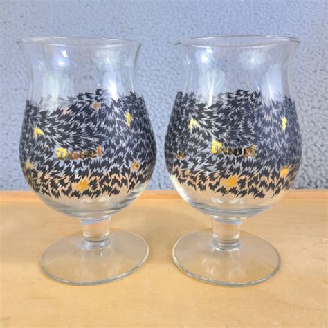 2 Duvel Beer Tulip Glass Eley Kishimoto Black Gold Flurry Belgian Beer