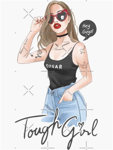 Tough Girl Sticker By Wonderfairy Redbubble