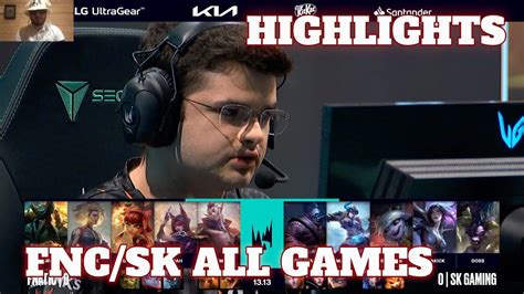 Fnc Vs Sk All Games Bo Highlights Day Lec Summer Group