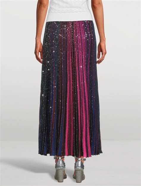 MISSONI Rainbow Sequin Pleated Skirt Holt Renfrew