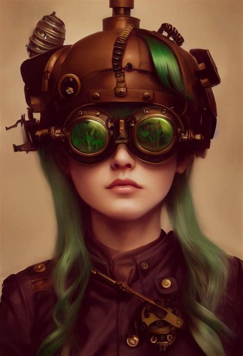 Steampunk Anime Girl With Goggles