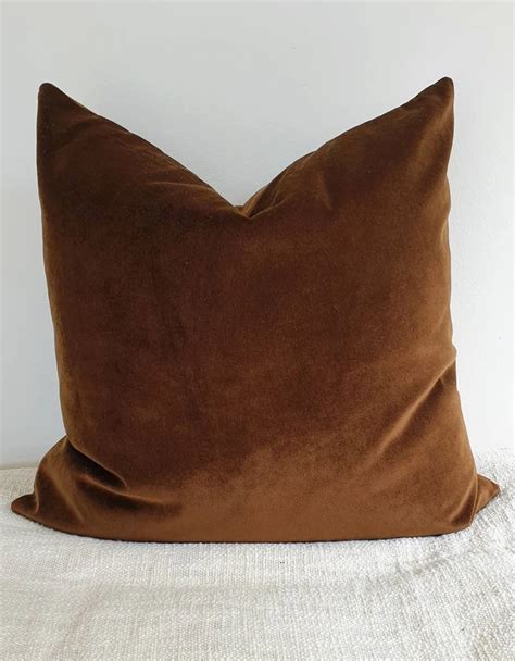 Tobacco Brown Velvet Pillow Cover Brown Velvet Cushion Etsy Artofit