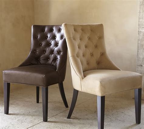 Button Tufted Leather Dining Chair Carissa Judge