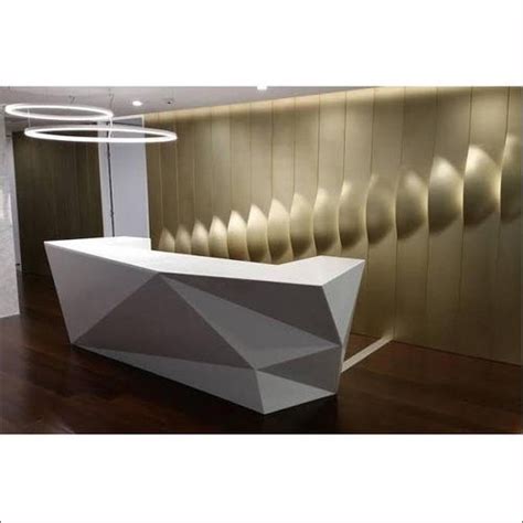 White Corian Design Reception Table At Inr In Gurugram Muskan