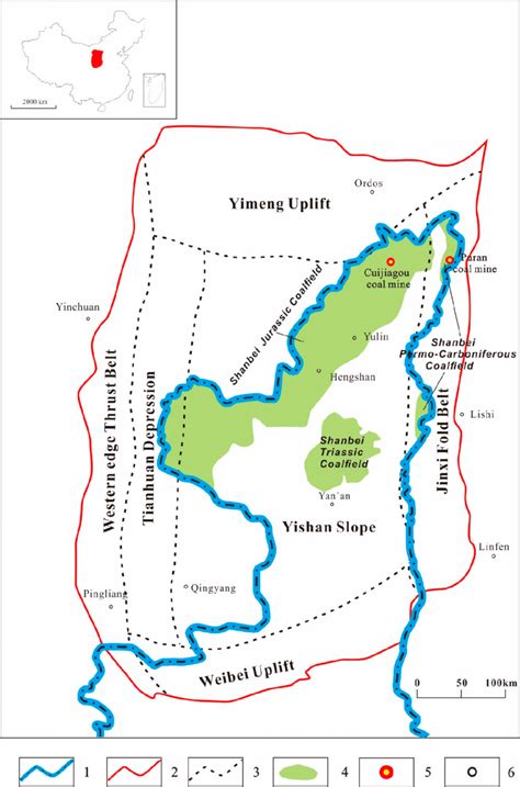 Geological Map Of Ordos Basin Showing The Location Of The Shanbei