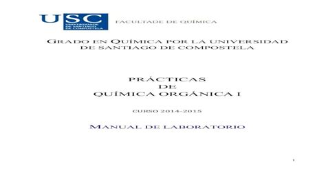 Pr Cticas De Qu Mica Org Nica I Manual De Laboratorio Pdf