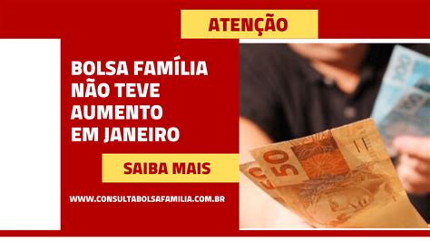 Bolsa Família não teve aumento nesse mês de Janeiro