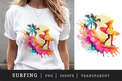 Summer Surfing T Shirt Sublimation Print Graphic By Tati Design