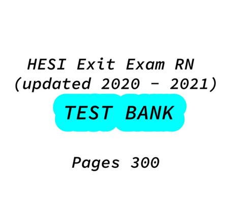 Hesi Exit Exam Rn Updated 2020 2021 Test Bank 96057 In Online