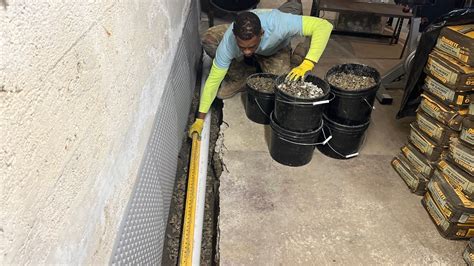 French Drain Installation Ma And Ri Drycrete Waterproofing