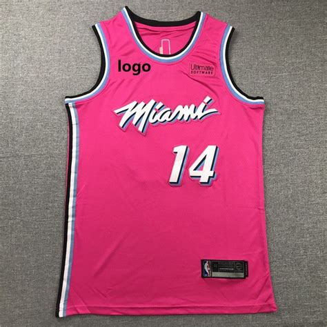 19-20 Men Miami Heat basketball jersey pink Herro 14 | Miami heat ...