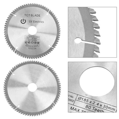 Lame De Scie Circulaire 185mm TCT Argent Disque De Coupe Rotatif Pour