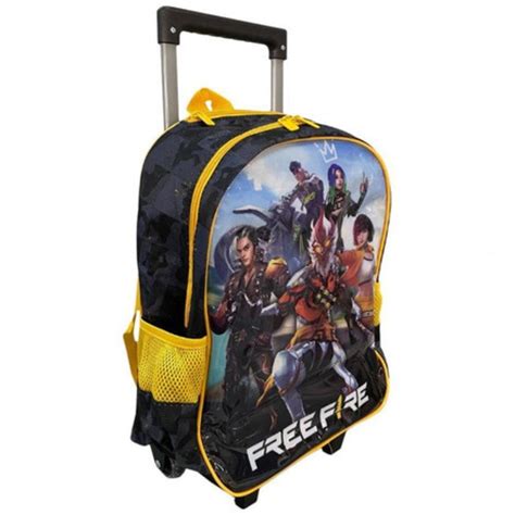 Mochila Escolar Rodinhas Jogo Free Fire Fr K Clio Lojas Renascer