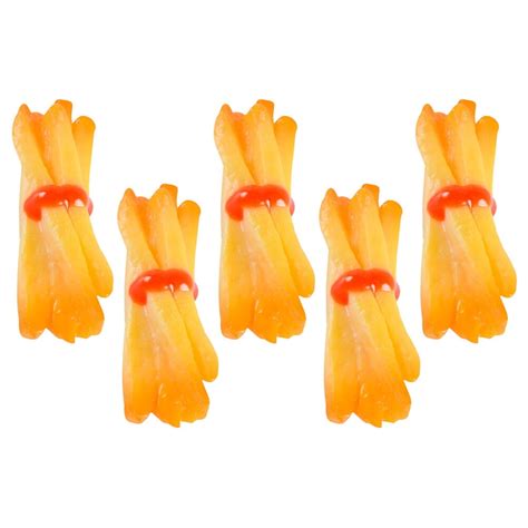 5pcs Fake French Fries Fake Food Toy Realistic French Fries French Fries Model Pretend Play Food