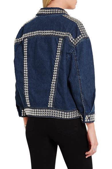 Miu Miu Oversized Embellished Denim Jacket Net A Portercom