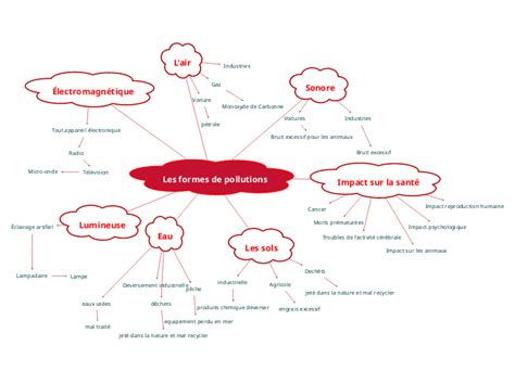 Les Formes De Pollutions Mind Map