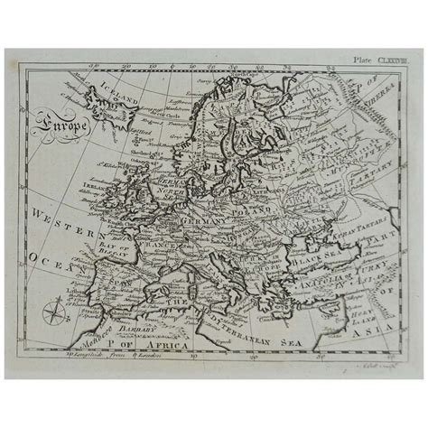 Original Antique Map of Europe, circa 1790 at 1stDibs | map of europe in 1790, europe map 1790 ...