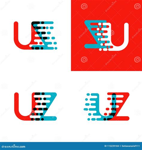 Uz Pone Letras Al Logotipo Con Rojo Y El Azul De La Velocidad Del