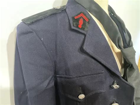 Ancien Uniforme Veste Vareuse Militaire Avec Cravate Pompier Arm E