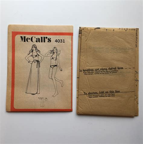 Mccall S 4031 Bikini And Wrap Swim Skirt Misses 10 Bust 32 Uncut