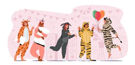 Best Premium Kigurumi Pajama Party Illustration Download In Png And Vector Format