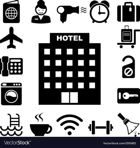 Hotel And Travel Icon Set Royalty Free Vector Image