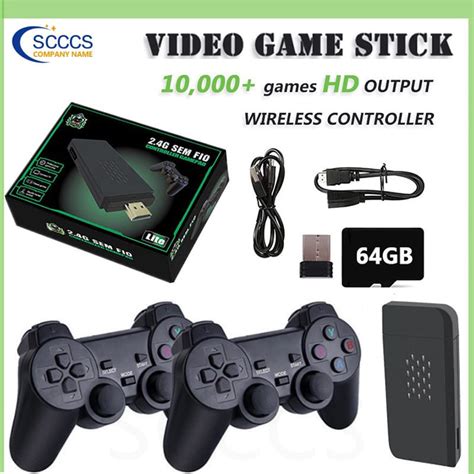 Video Game Stick 4K 10000 Games Console 64G Double Wireless Controller