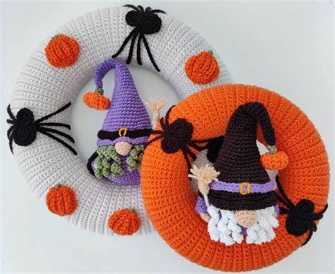 Halloween Witch Gonk Wreath Uk Crochet Pattern Etsy