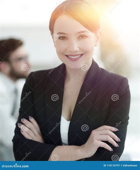 Successful Business Woman On The Background Of The Office Stock Image