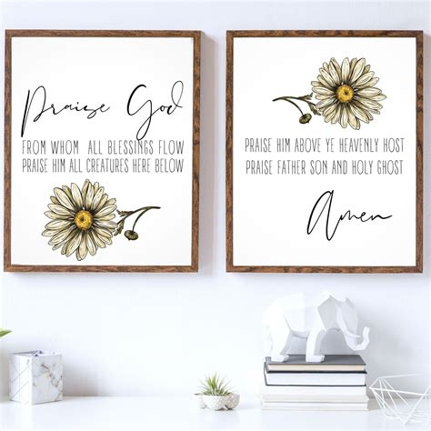 PRINTABLE the Doxology Hymn Classic 2 Piece Wall Art - Etsy