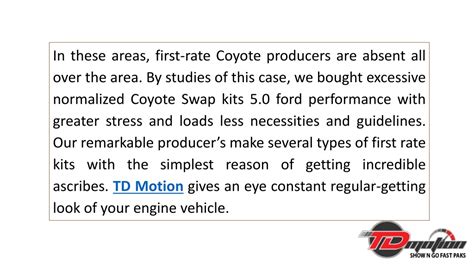 Ppt Coyote Swap Kits Ford Performance Available At Td Motion