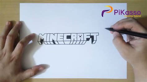 How to Draw Minecraft Logo - YouTube