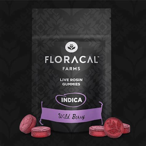 Floracal Farms Wild Berry Indica Live Rosin Gummies 100mg 10pk