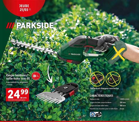 Promo Parkside Coupe Bordures Taille Haies Sans Fil Chez Lidl