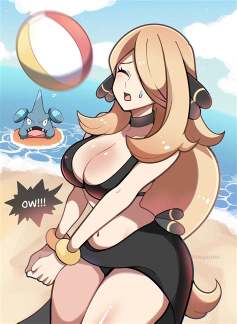 Cynthia And Gible Pokemon And 1 More Drawn By Touyarokii Danbooru