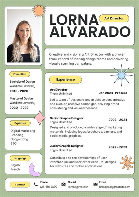 Vibrant Colorful Lines Modern Creative Art Designer Cv Resume