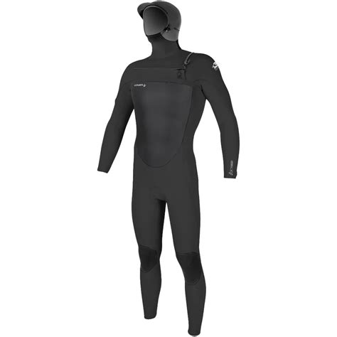 2024 O Neill Mens Epic 6 5 4mm Chest Zip Hooded Wetsuit 5377 Black